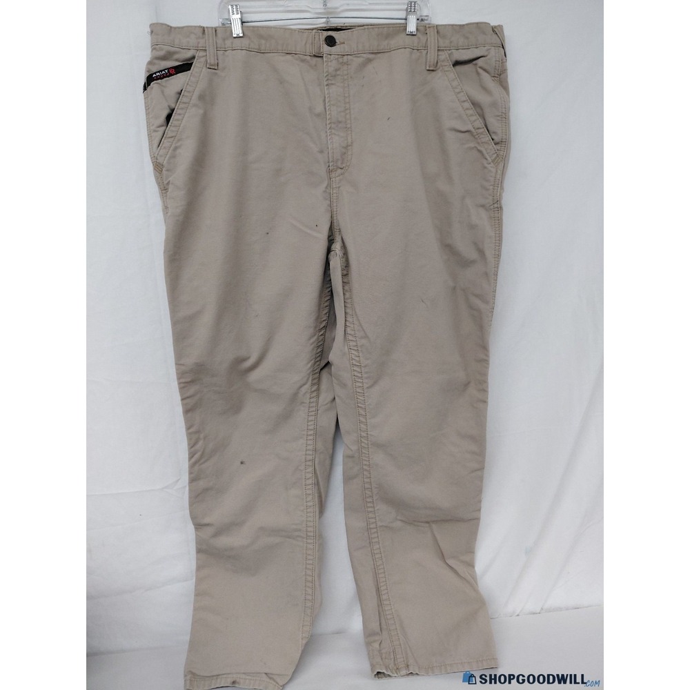 Ariat FR M4 Relaxed Khaki Canvas Boot Cut Work Pants SZ 44/32